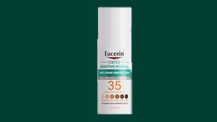 Eucerin Sun Tinted - Sensitive Mineral Facial Sunscreen Lotion SPF 35, Non-comedogenic mineral sunscreen with gentle zinc oxide protection for sensitive skin, 1.7 fl oz bottle
